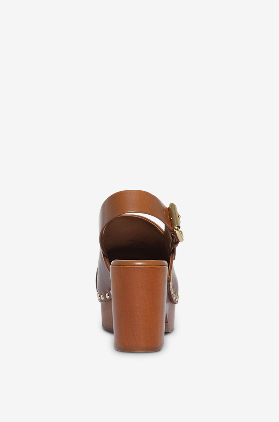CHLOE Jeannette 80 smooth leather wedge clogs Women BROWN 4