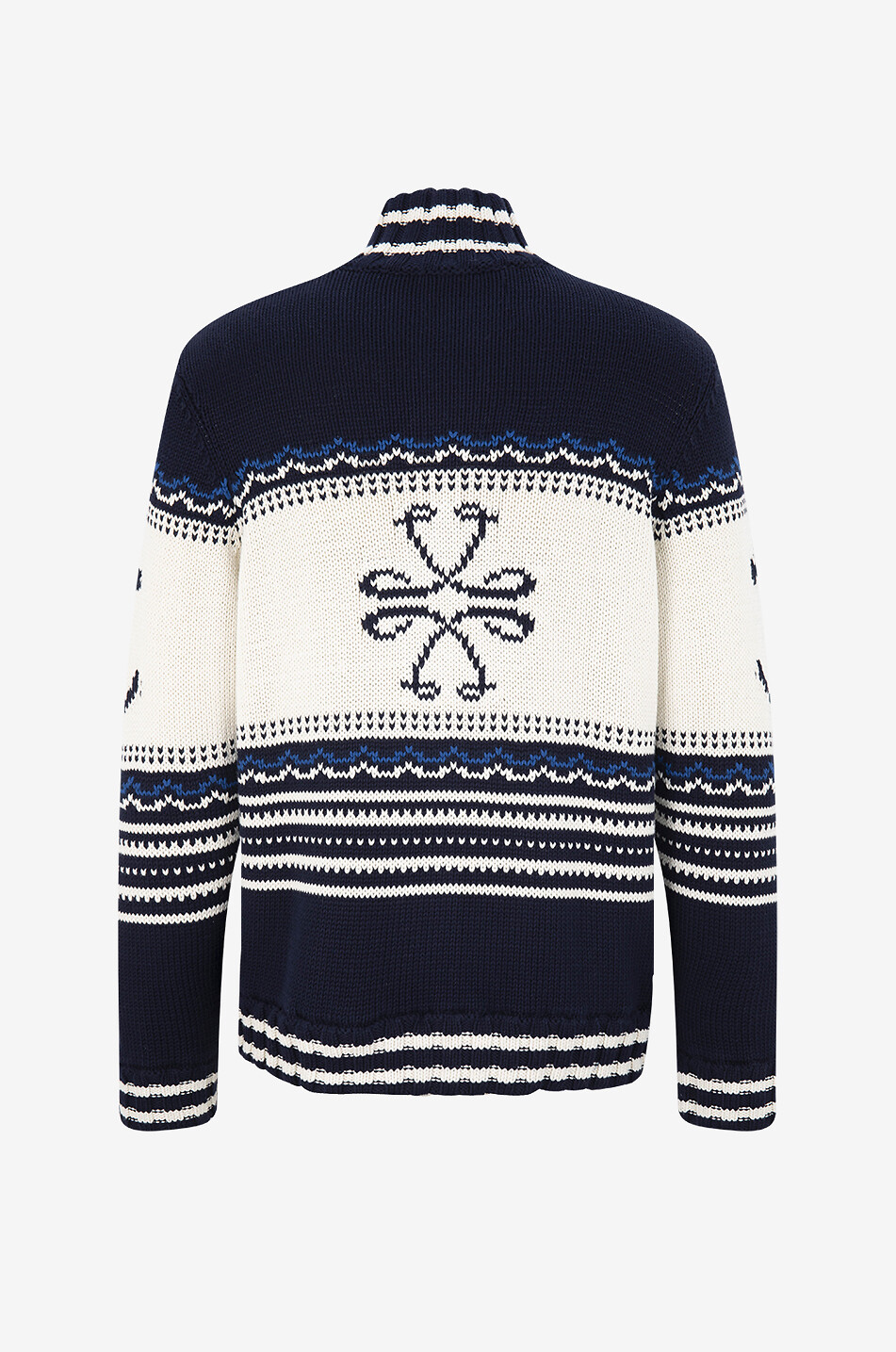 JACOB COHEN Jacquard-Cardigan aus Baumwolle mit Ankermotiv Herren DUNKELBLAU 2