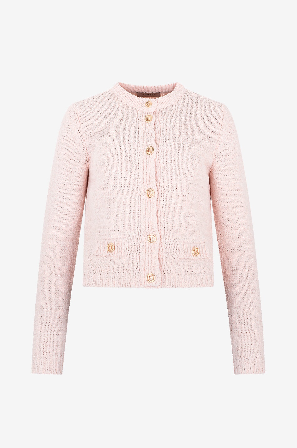 Schmaler Bouclé-Cardigan aus Baumwolle