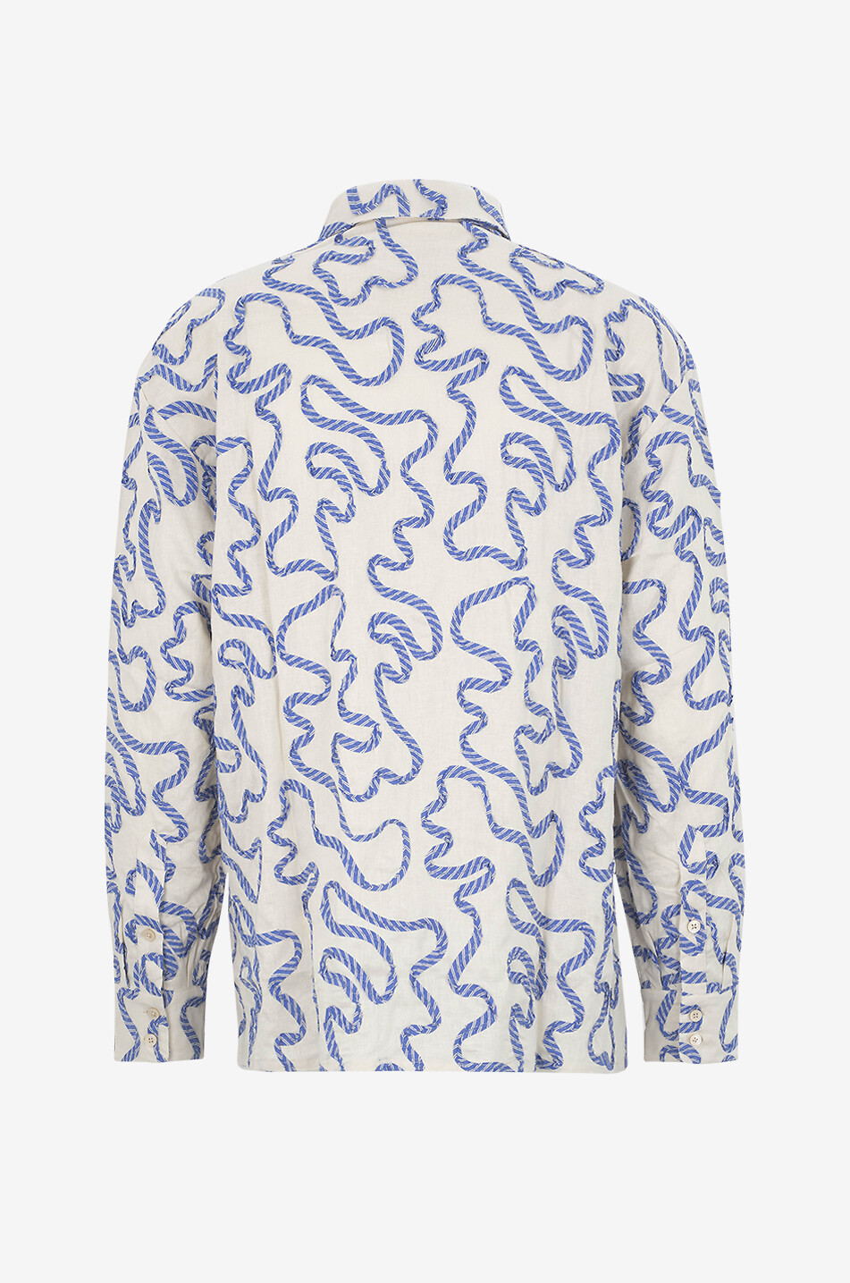 A KIND OF GUISE Pino linen shirt with ribbon appliqué Men WHITE 2