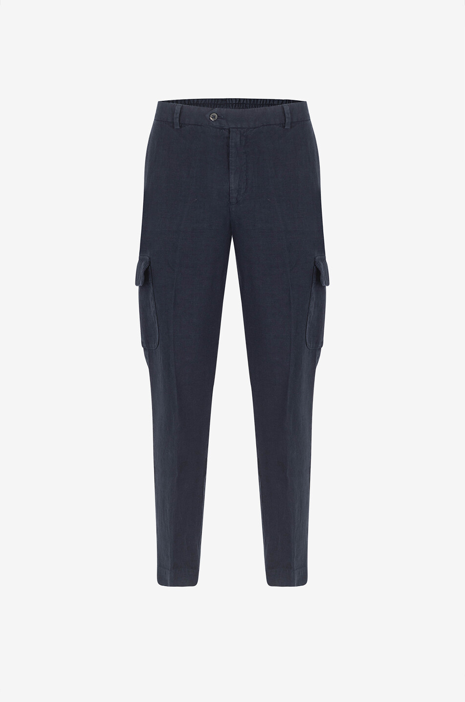 Slim-fit linen cargo trousers