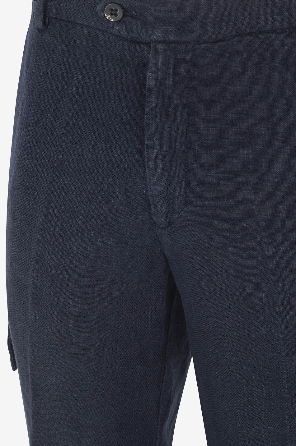 04651/ Schmale Cargohose aus Leinen Herren DUNKELBLAU 3