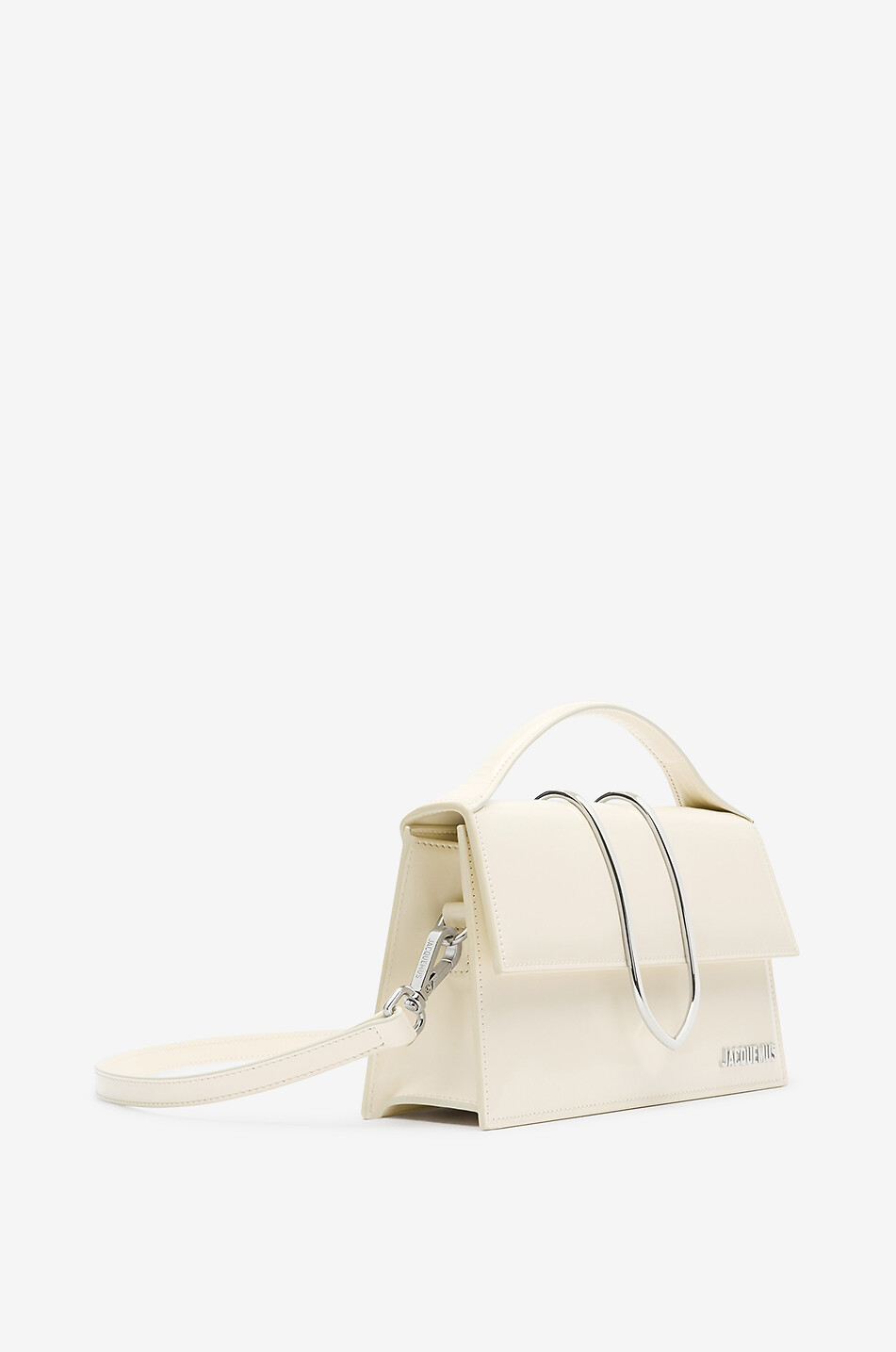 Sac à main en cuir lisse à languette métallique Le grand Bambino