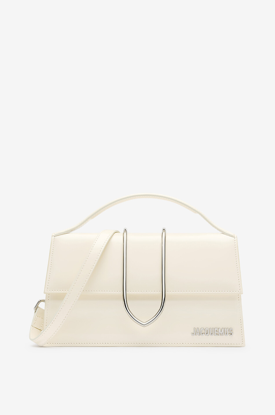 Sac à main en cuir lisse à languette métallique Le grand Bambino