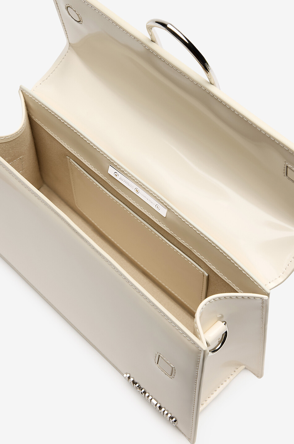 Sac à main en cuir lisse à languette métallique Le grand Bambino