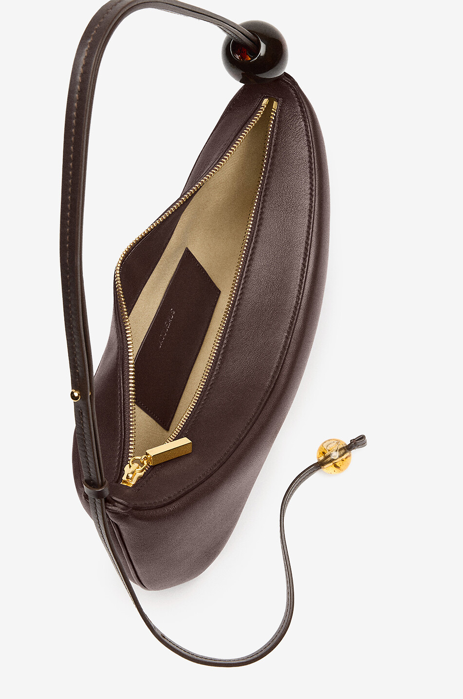 JACQUEMUS Schultertasche aus Nappaleder Le grand Bisou Perle Damen BRAUN 5