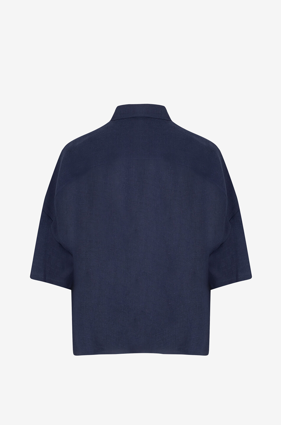 Biella boxy short-sleeved linen shirt