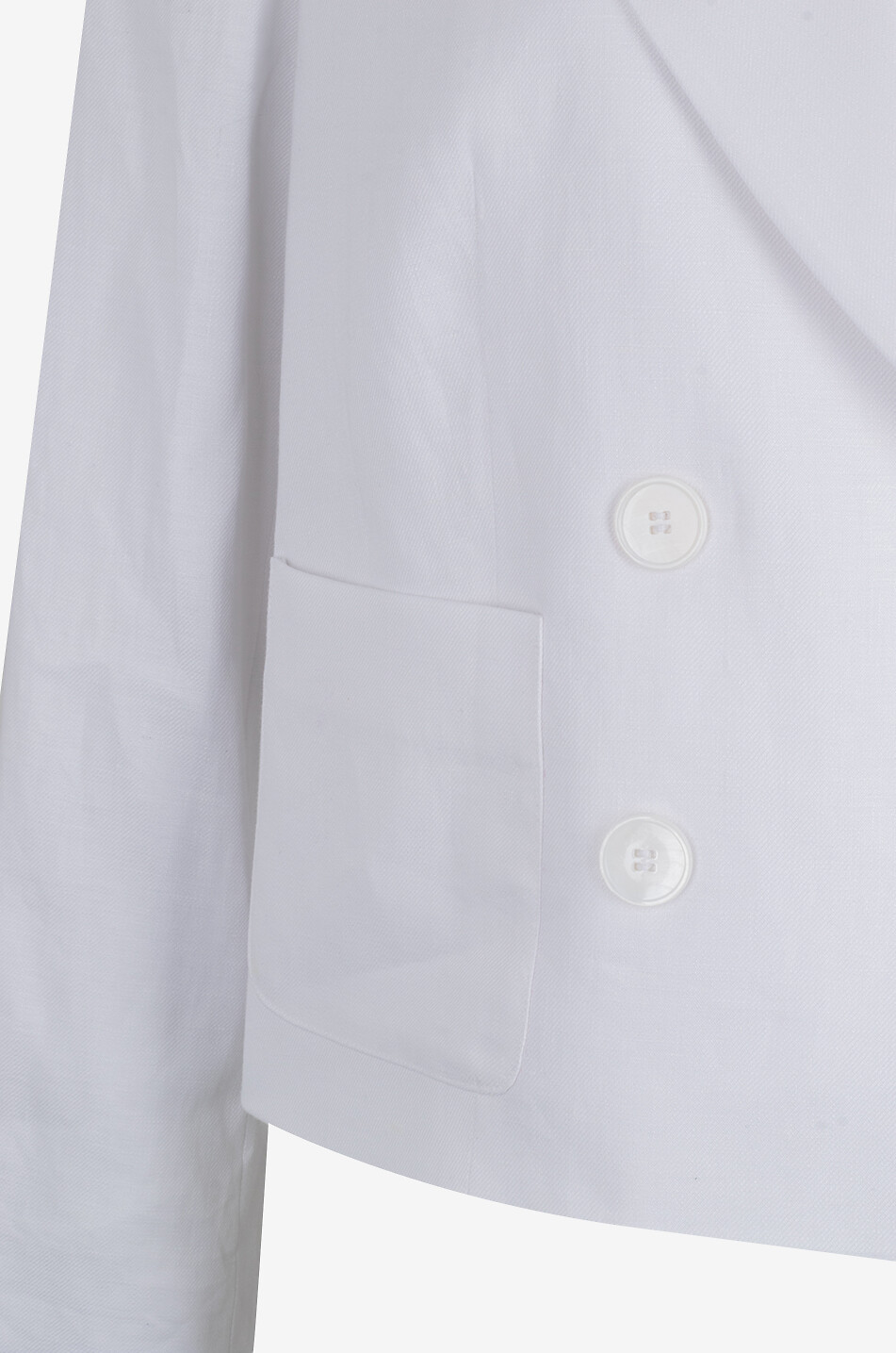 LUISA SPAGNOLI Venasca double-breasted boxy linen blazer Women WHITE 3