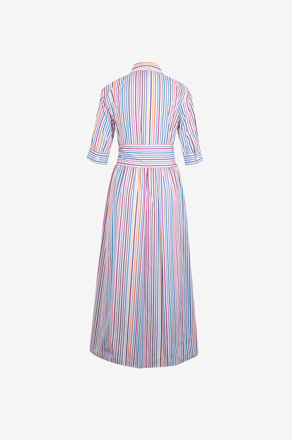 LUISA SPAGNOLI Piastrella striped long poplin shirt dress Women MULTI COLOURED 2