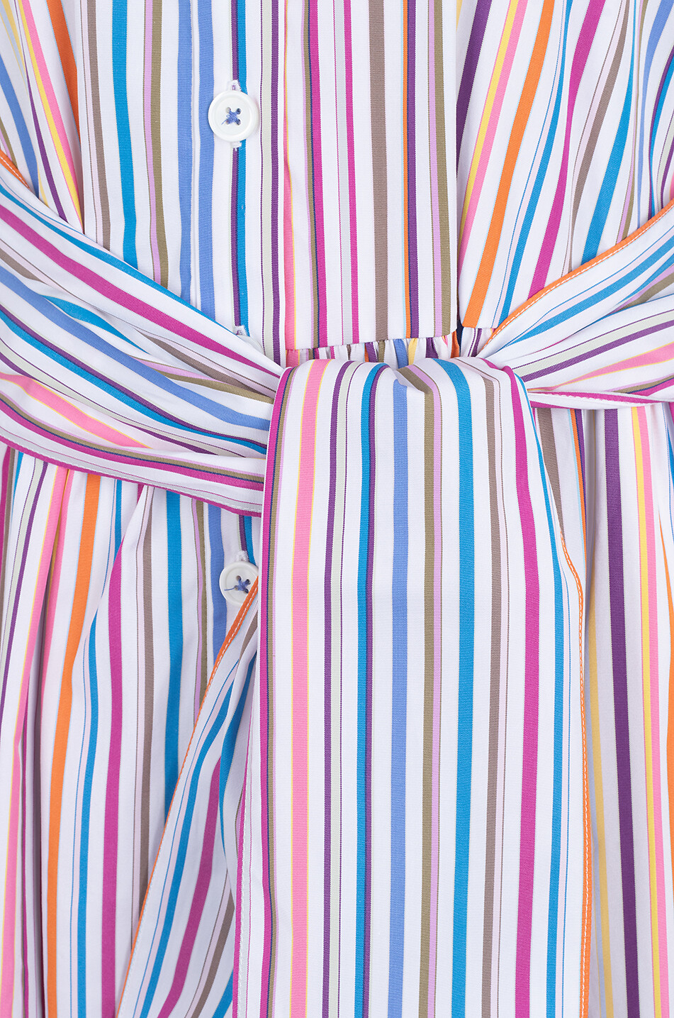 LUISA SPAGNOLI Piastrella striped long poplin shirt dress Women MULTI COLOURED 3