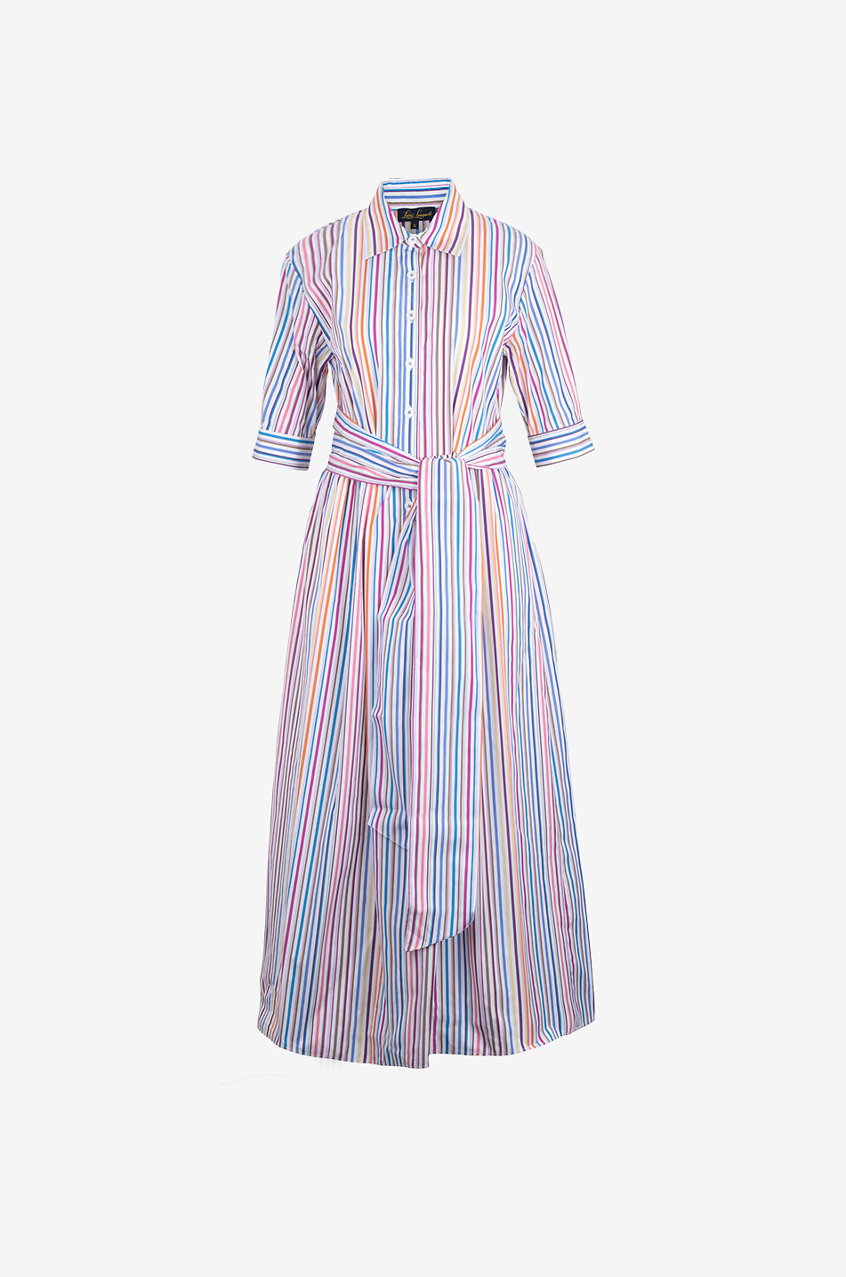Piastrella striped long poplin shirt dress