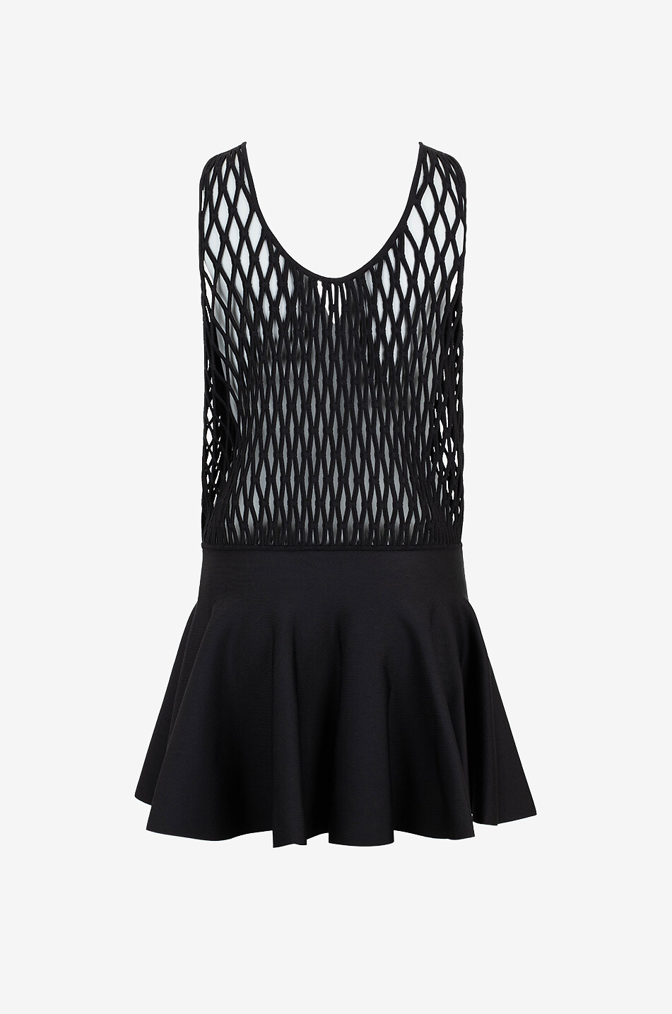 ALAÏA Skater-Strickkleid mit Makramee Damen SCHWARZ 2