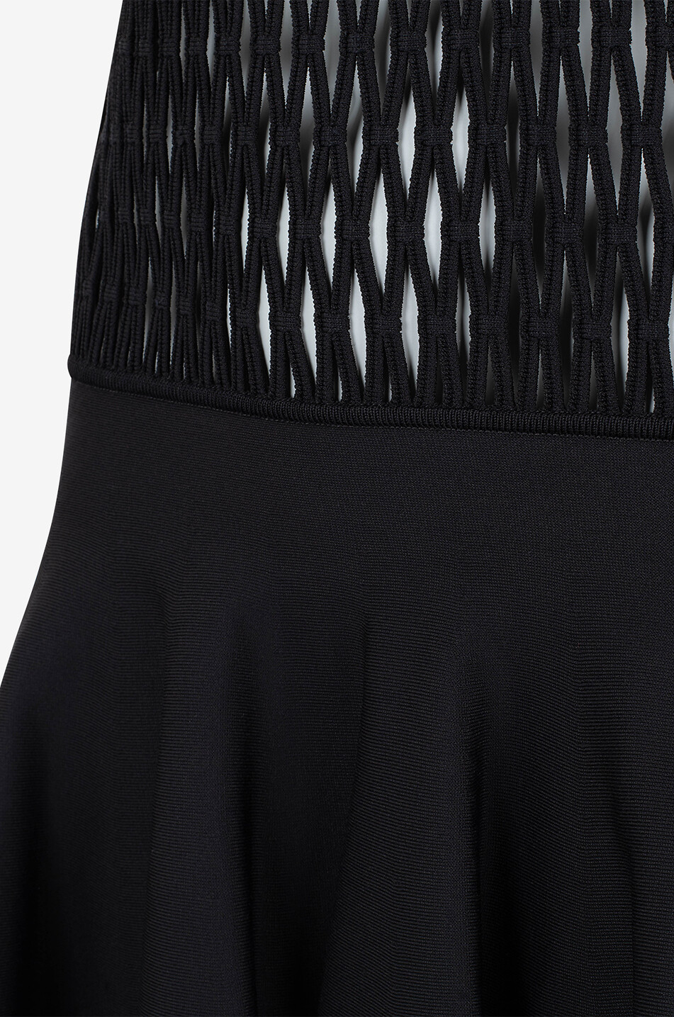ALAÏA Skater-Strickkleid mit Makramee Damen SCHWARZ 3
