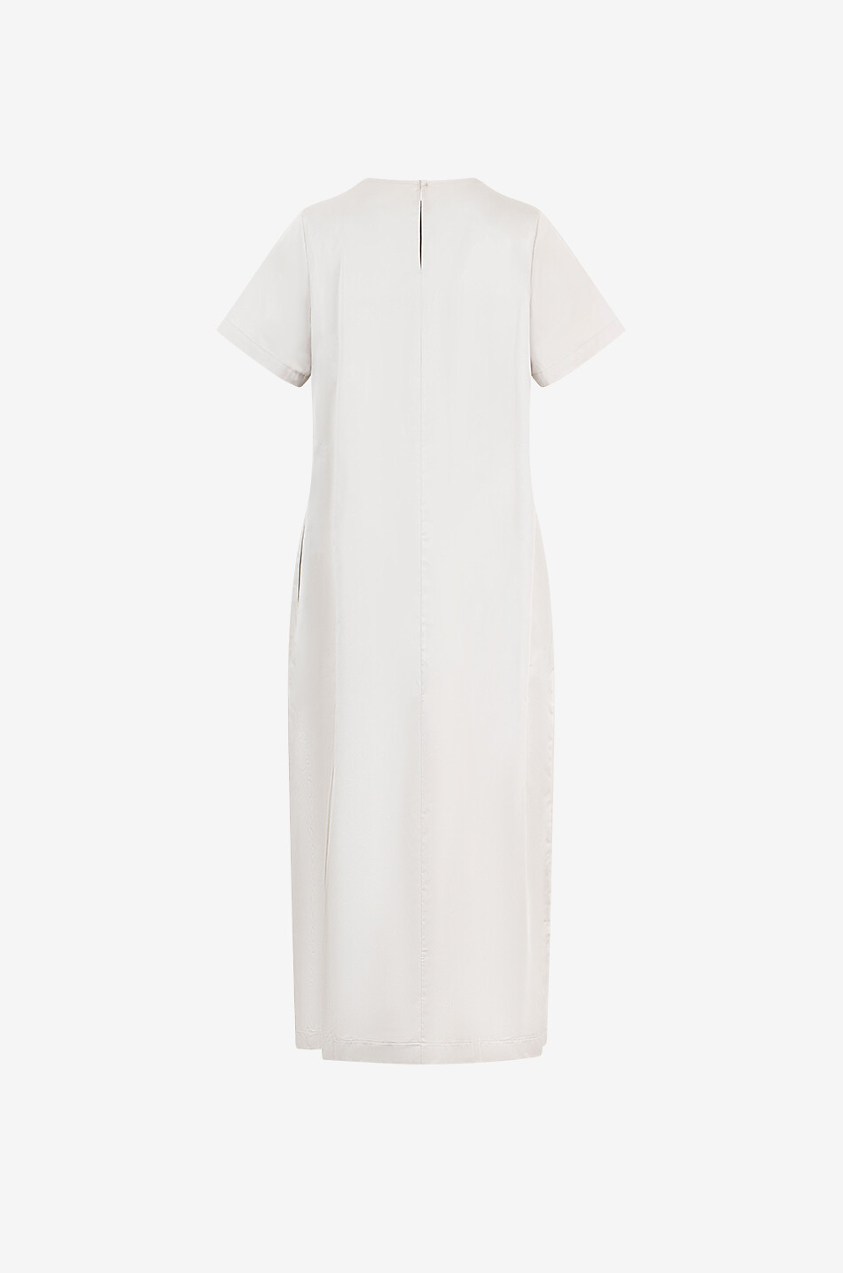 Robe tunique midi en popeline à pli creux