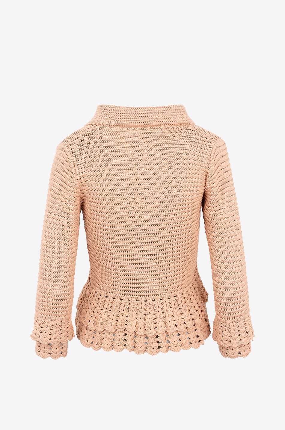 CHLOE Cardigan à volants en maille crochet Femme ORANGE 2