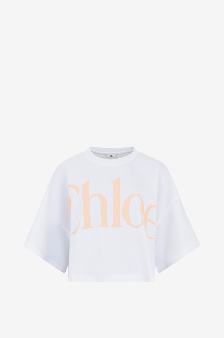 CHLOE T-shirt oversize raccourci Logo Femme BLANC 1