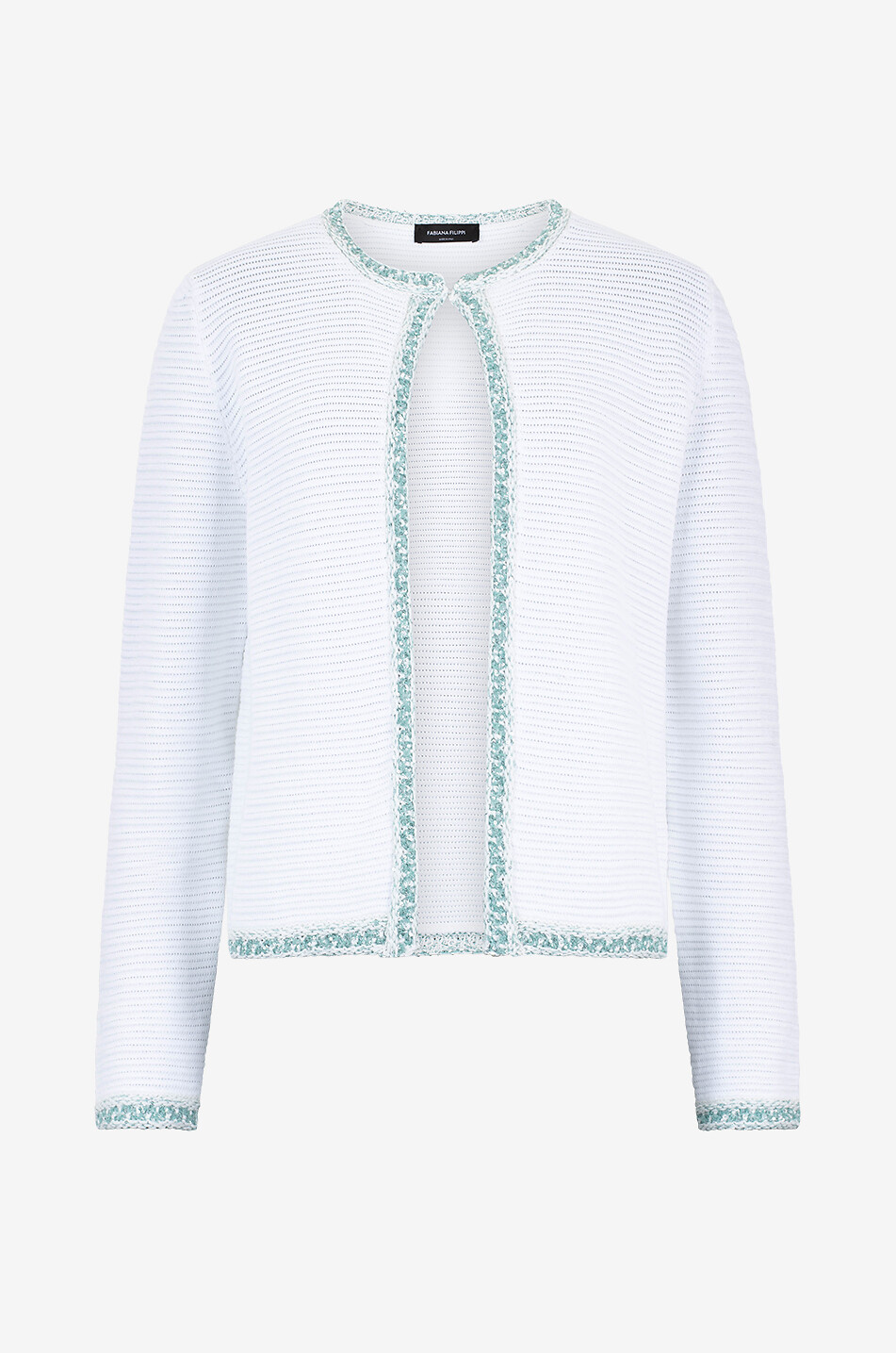 Crochet cardigan with rhinestone