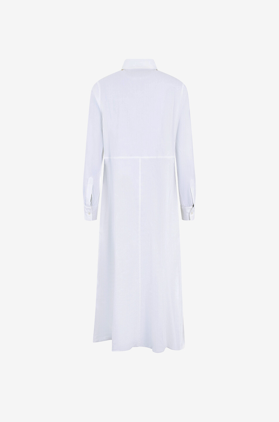 FABIANA FILIPPI Midi linen blend shirt dress with pintucks Women WHITE 2
