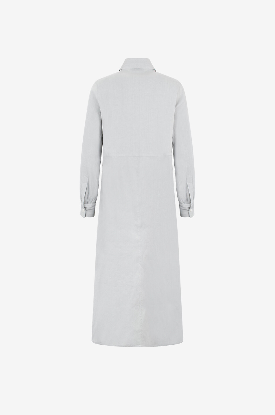 FABIANA FILIPPI Midi-Hemdkleid aus Leinenmix mit Biesen Damen GRAU 2