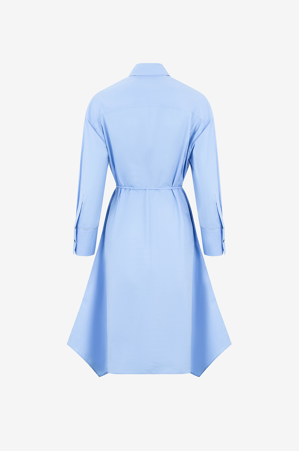 FABIANA FILIPPI Robe chemise courte asymétrique en popeline Femme BLEU CLAIR 2