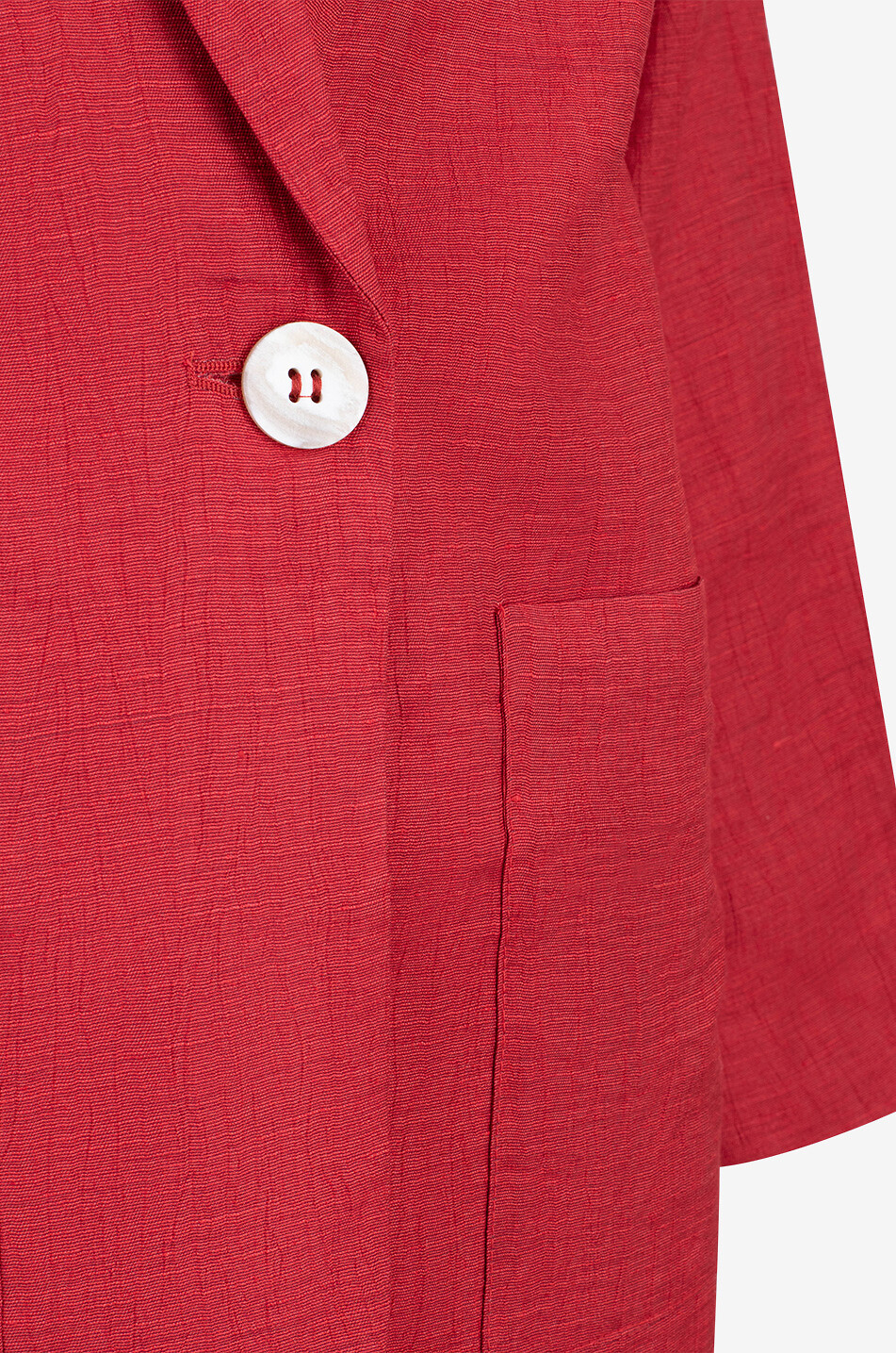 BIANCALANCIA Gerader einreihiger Leinenblazer Crash Effect Damen ROT 3