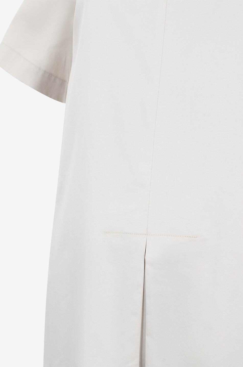 Robe tunique midi en popeline à pli creux