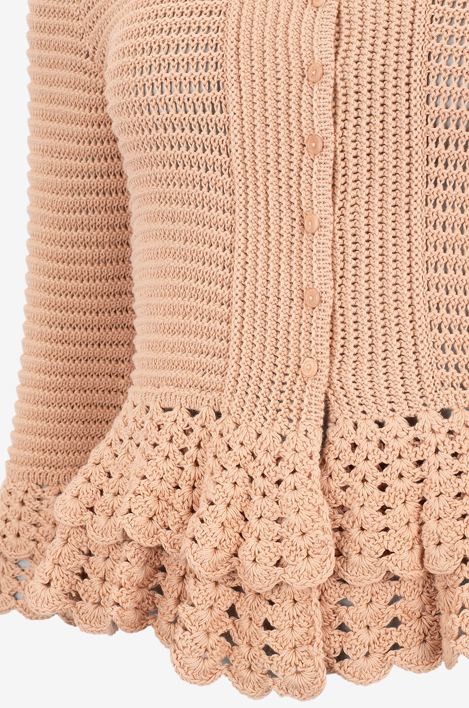 CHLOE Cardigan à volants en maille crochet Femme ORANGE 3