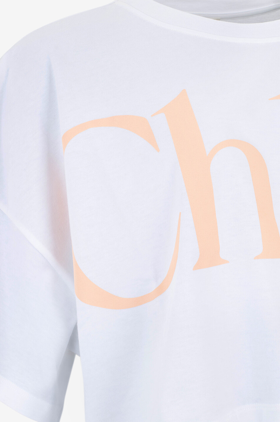 CHLOE T-shirt oversize raccourci Logo Femme BLANC 3