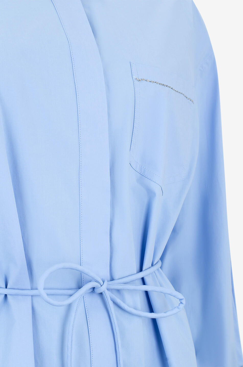 FABIANA FILIPPI Robe chemise courte asymétrique en popeline Femme BLEU CLAIR 3