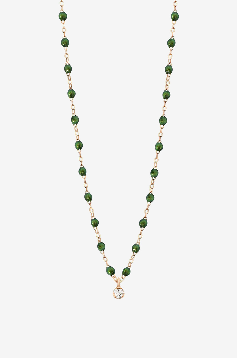 Collier en or rose et résine à pendentif diamant Gigi Suprême Scarabée