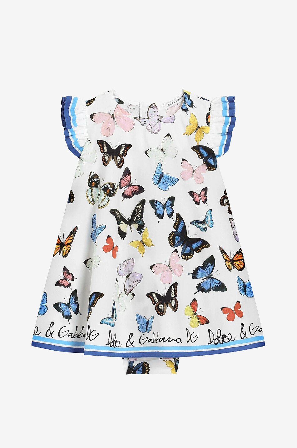 DOLCE & GABBANA Farfalle baby poplin dress and bloomers Baby MULTI COLOURED 1