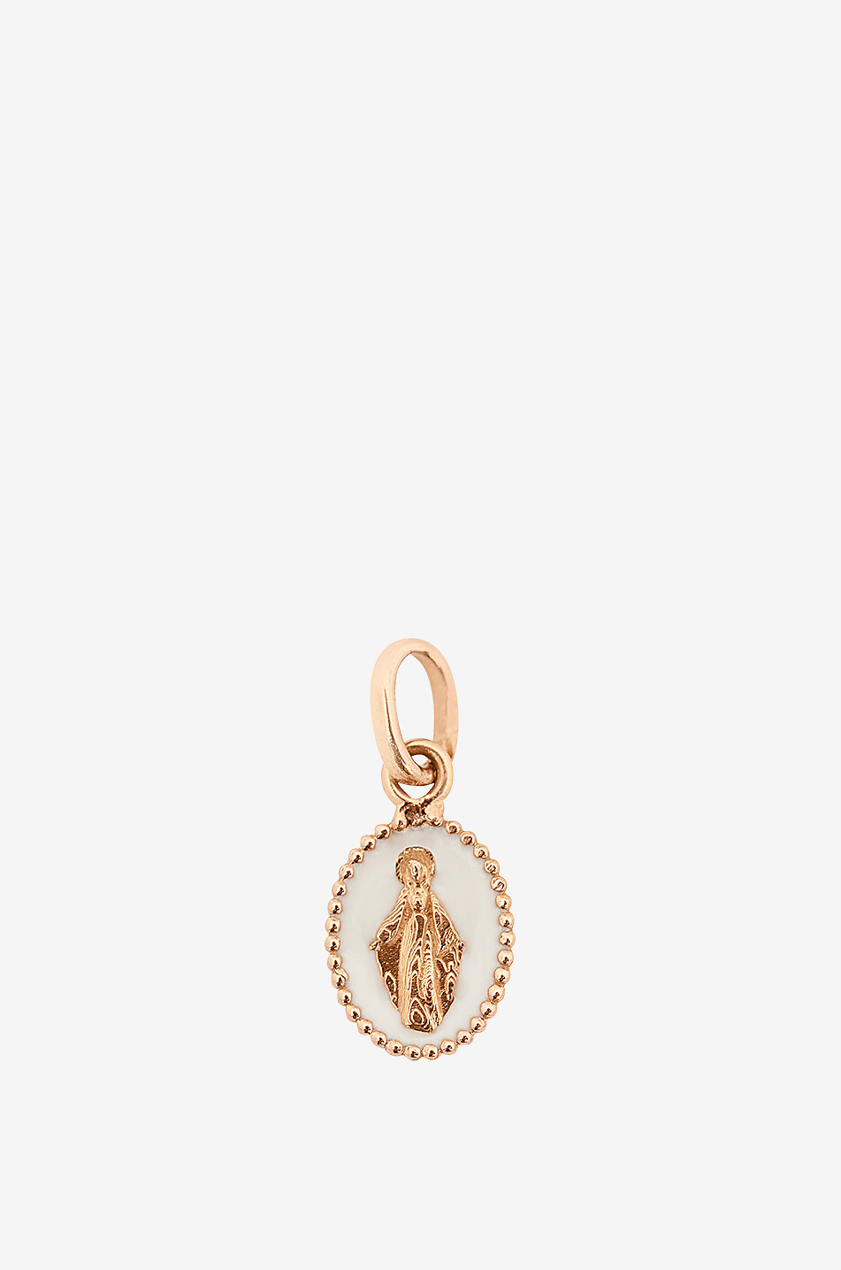 Emaillierter Roségold-Anhänger Madone Blanc