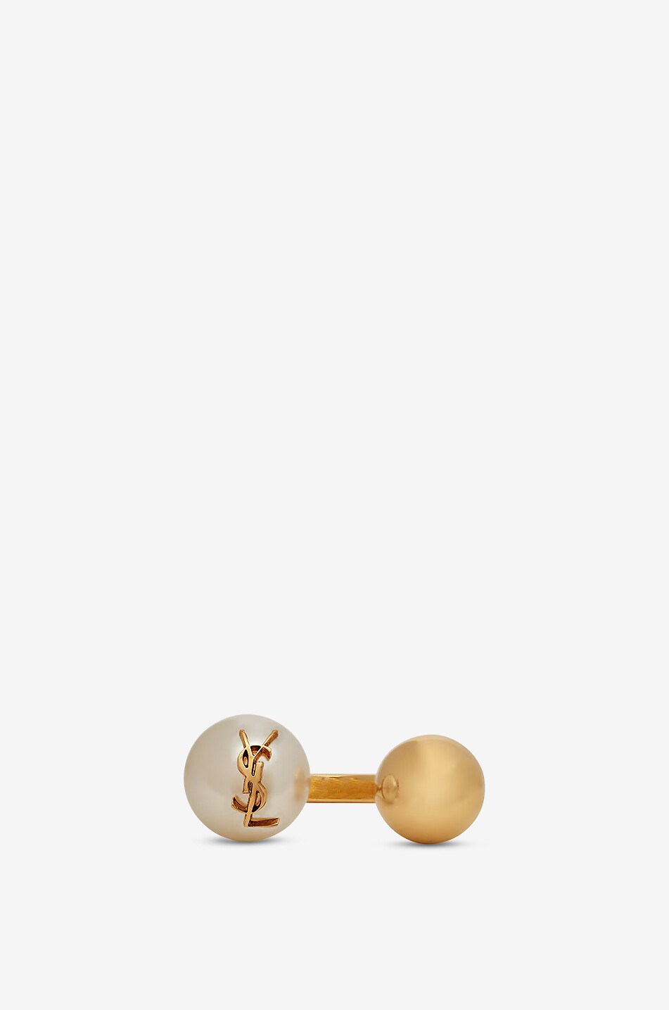 SAINT LAURENT PARIS Bague ouverte dorée à perle et sphère Cassandre Femme DORE 1