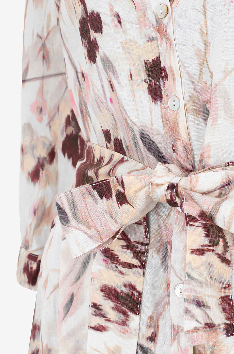 120% LINO Floral linen midi shirt dress Women MULTI COLOURED 3