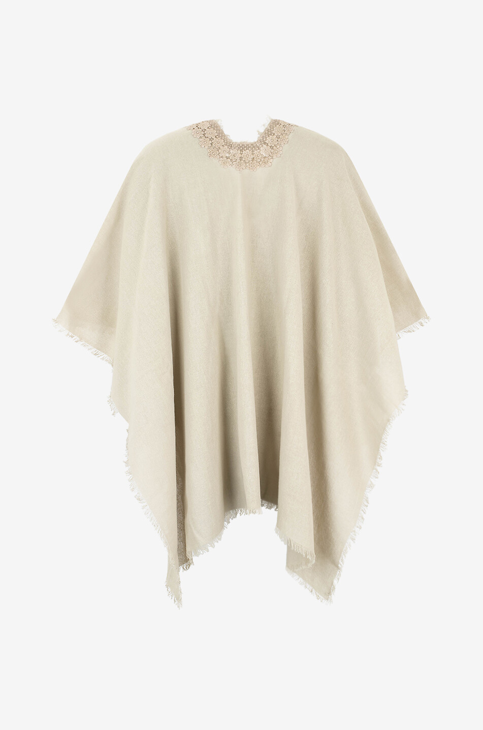 GAYNOR Mafalda cotton and lace cape Women Light beige 2