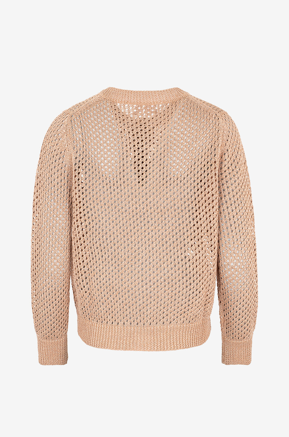 HEMISPHERE Cardigan ajouré boutonné en lin à col rond Femme COGNAC 2