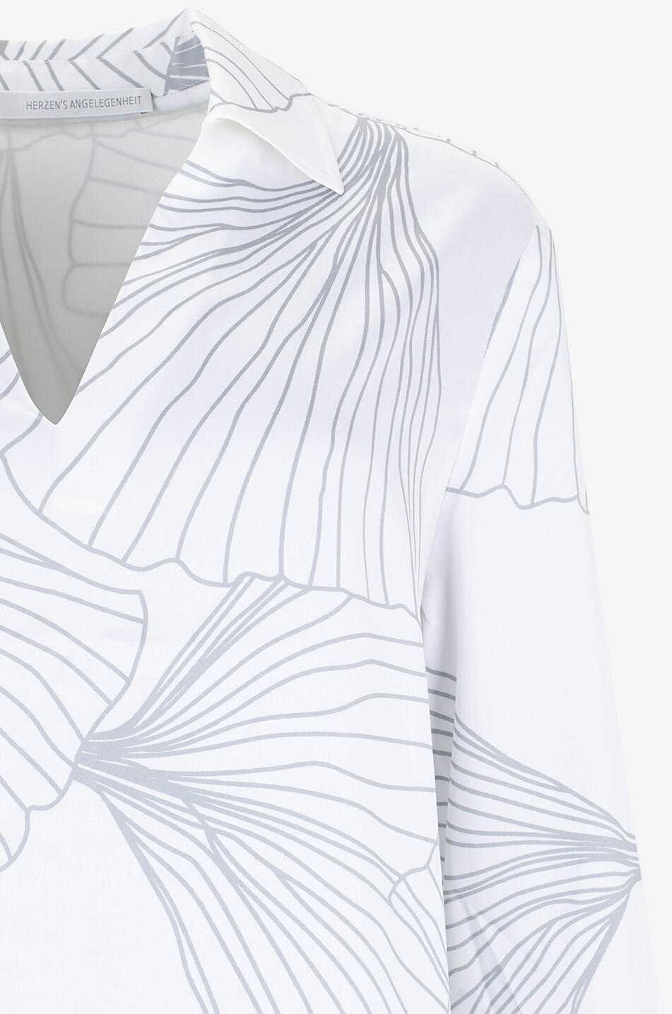Blouse à manches longues en soie Gingko