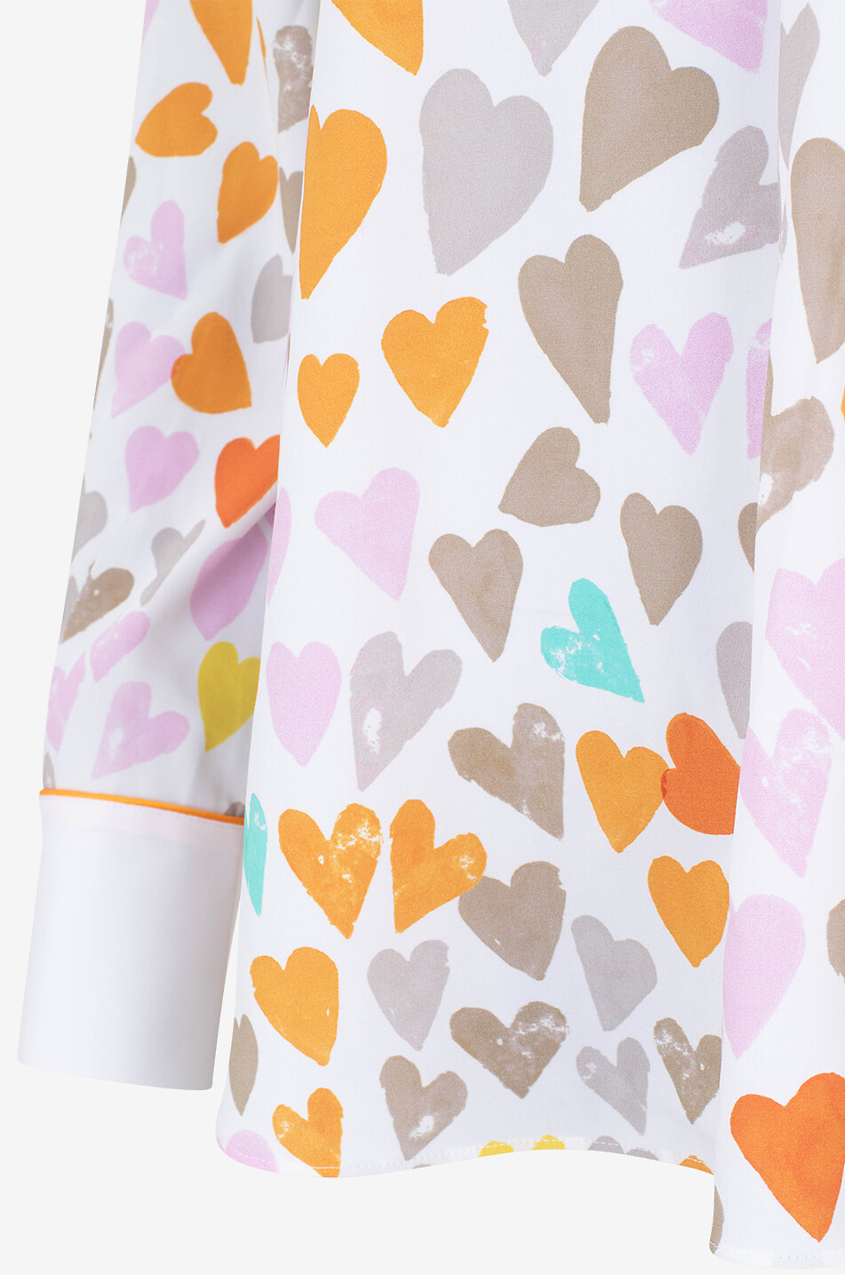Blouse en soie à motifs coeurs