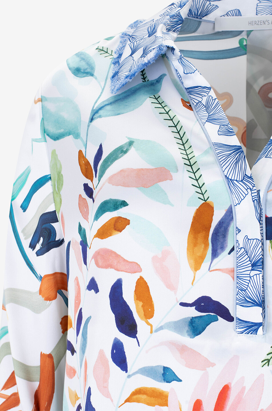 HERZEN'S ANGELEGENHE Blouse fleurie à manches longues en soie Femme MULTICOLORE 3