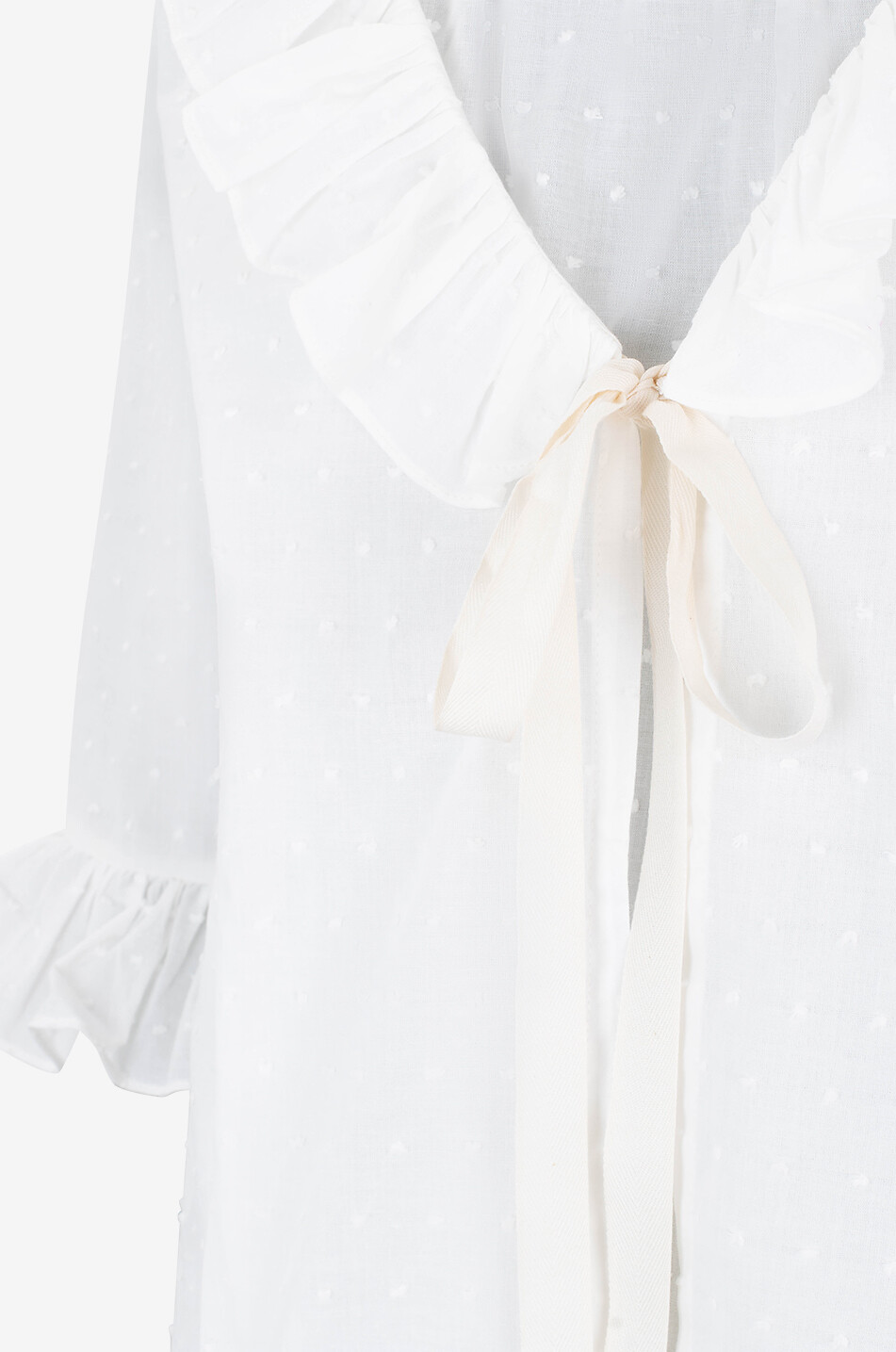 LALIDE A PARIS Ensemble nuisette et déshabillé en coton Daniela Femme BLANC CASSE 3