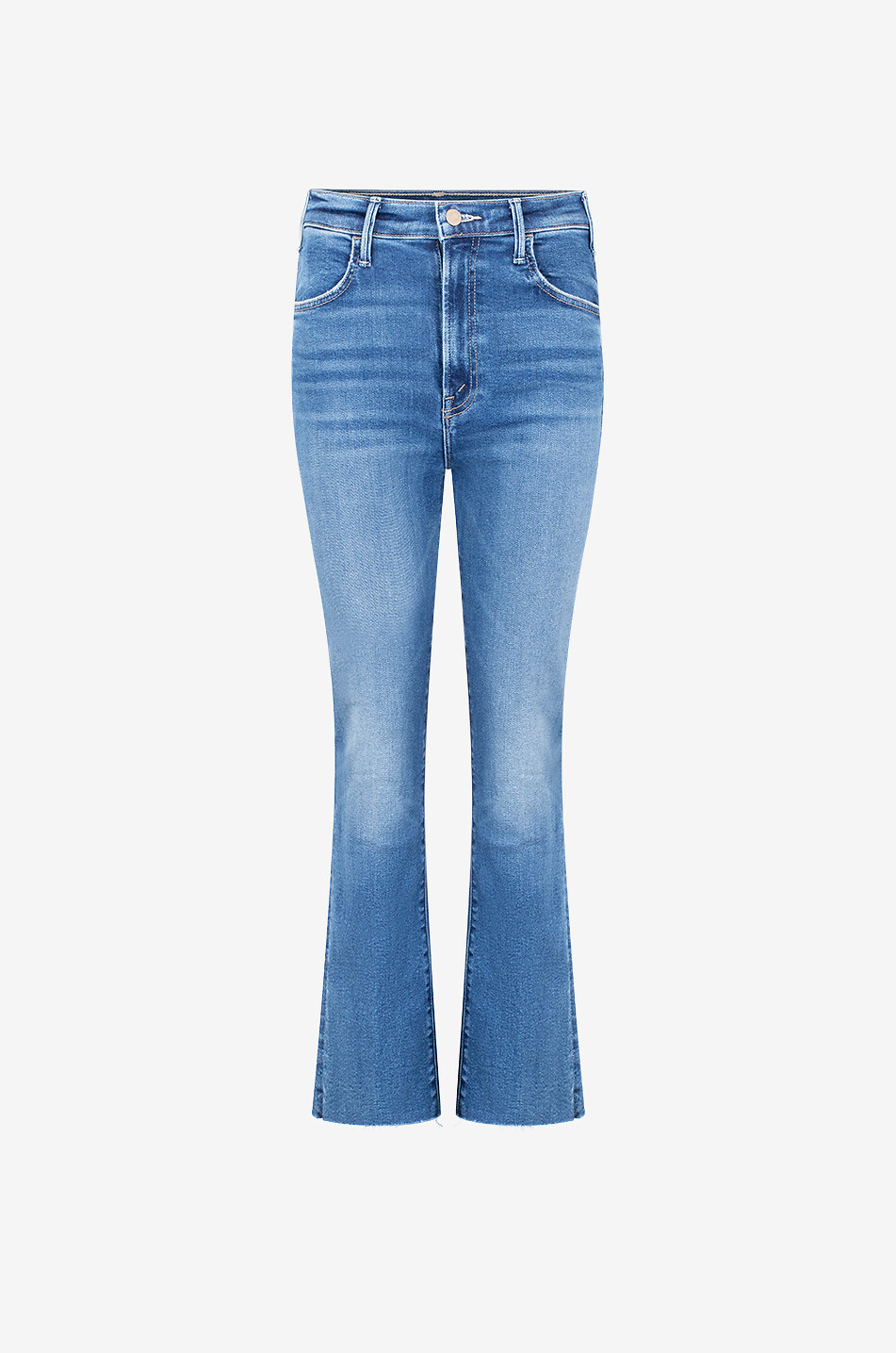 MOTHER The Hustler Ankle Fray cotton flared jeans Women DARK BLUE 1