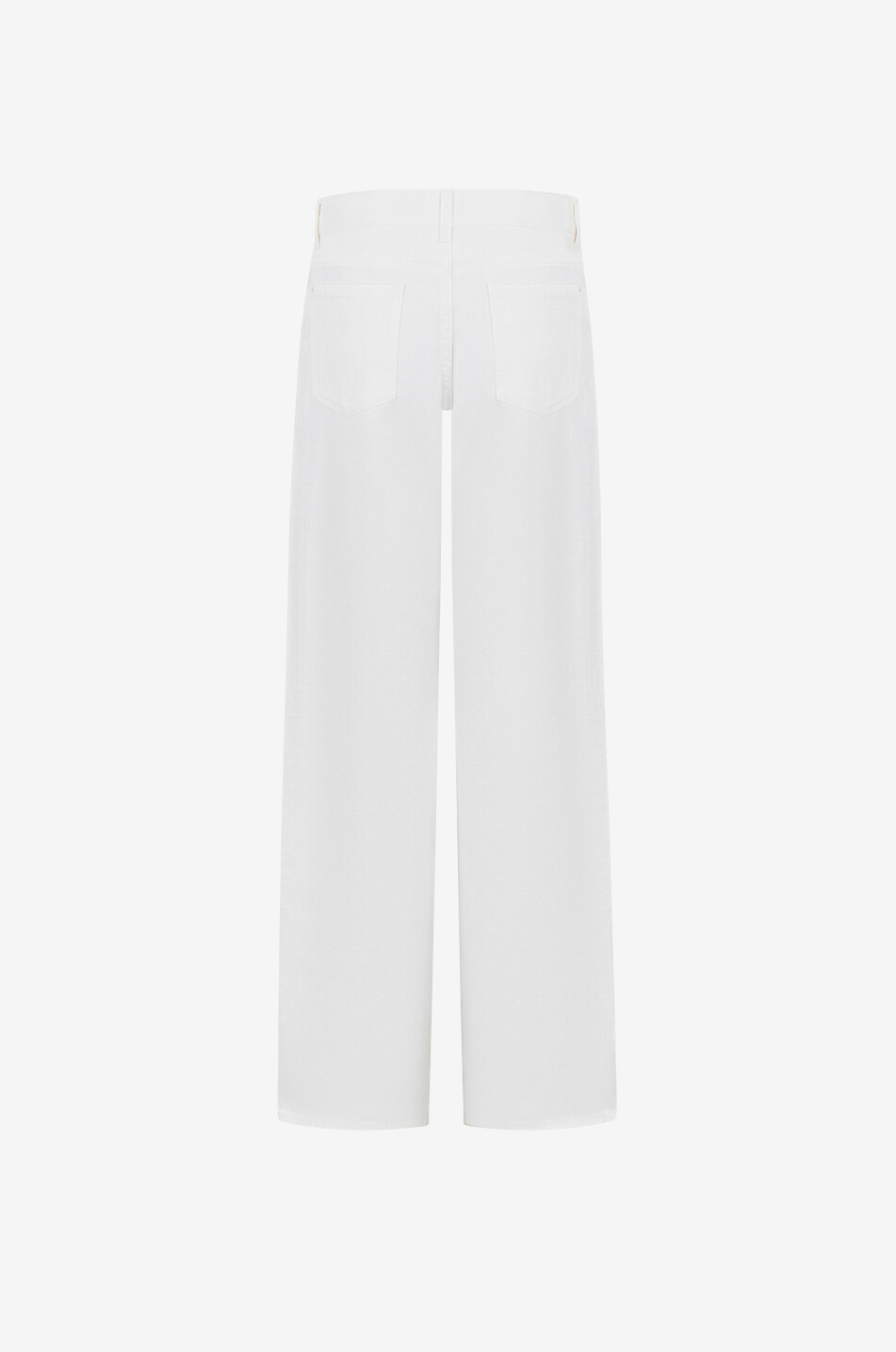 Jeans mit weitem Bein aus Baumwolle und Leinen Tess