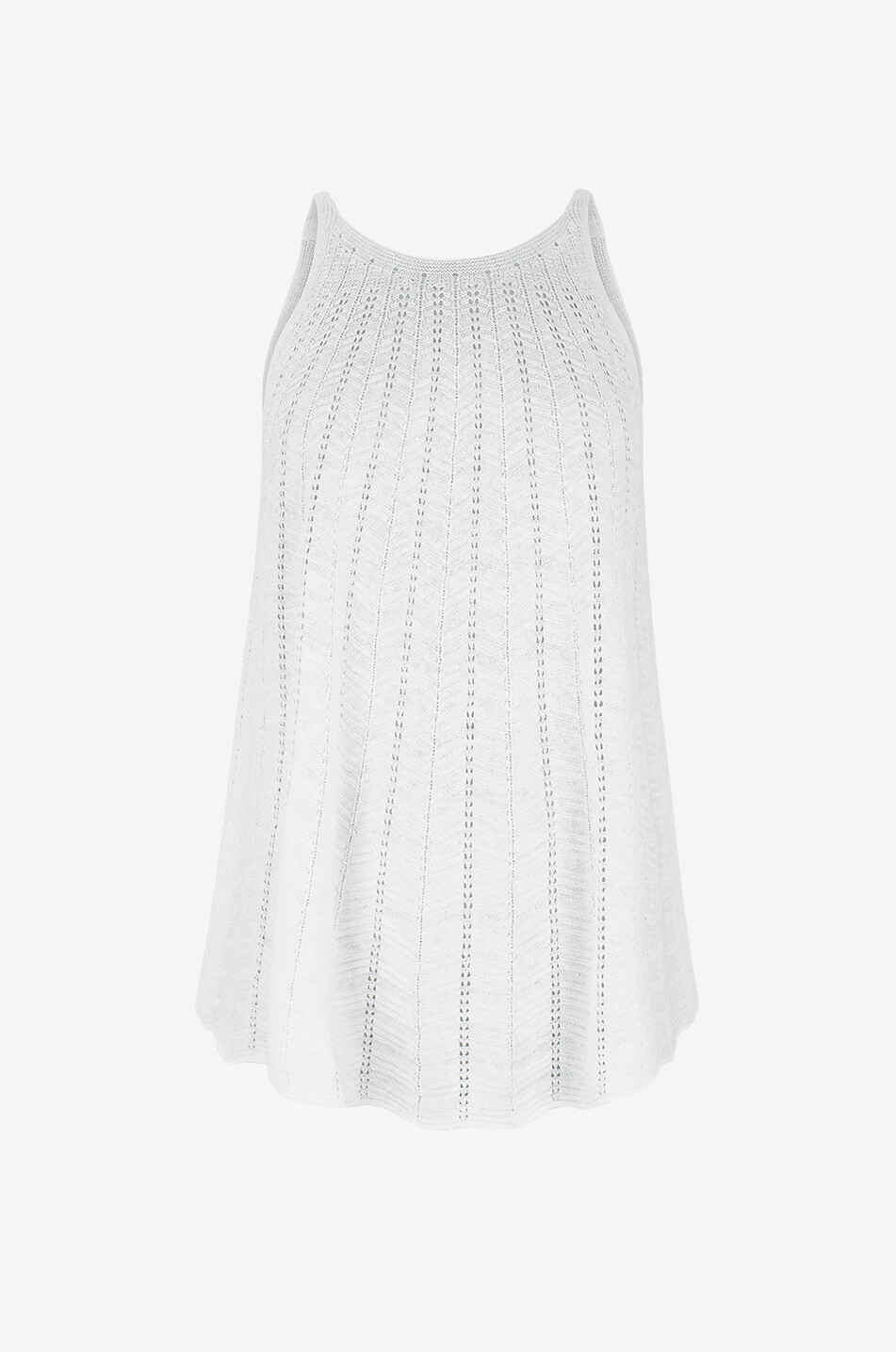 Top sans manches ajouré en lin