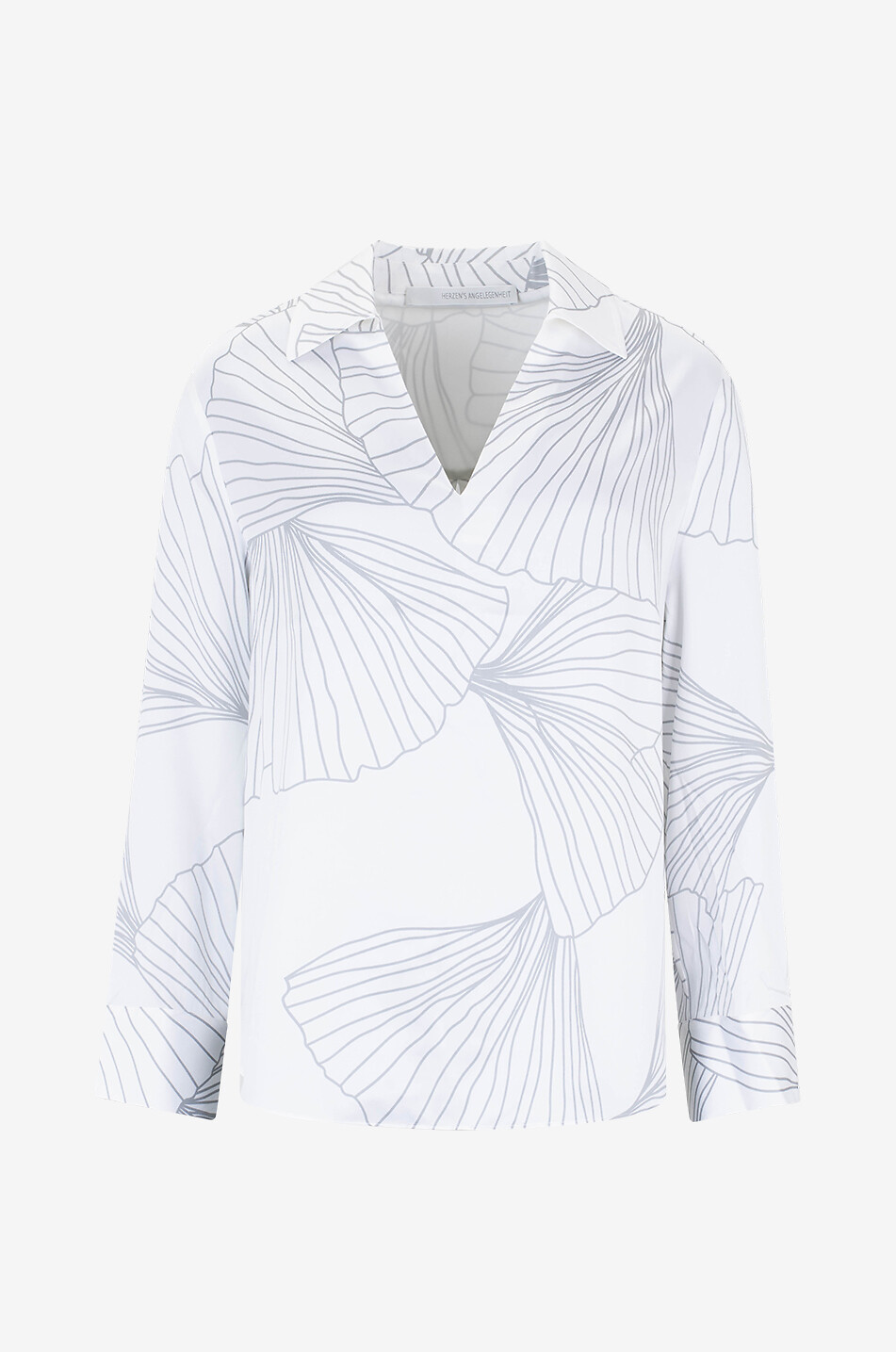 Blouse à manches longues en soie Gingko