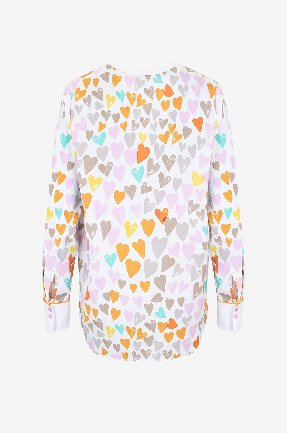 Blouse en soie à motifs coeurs