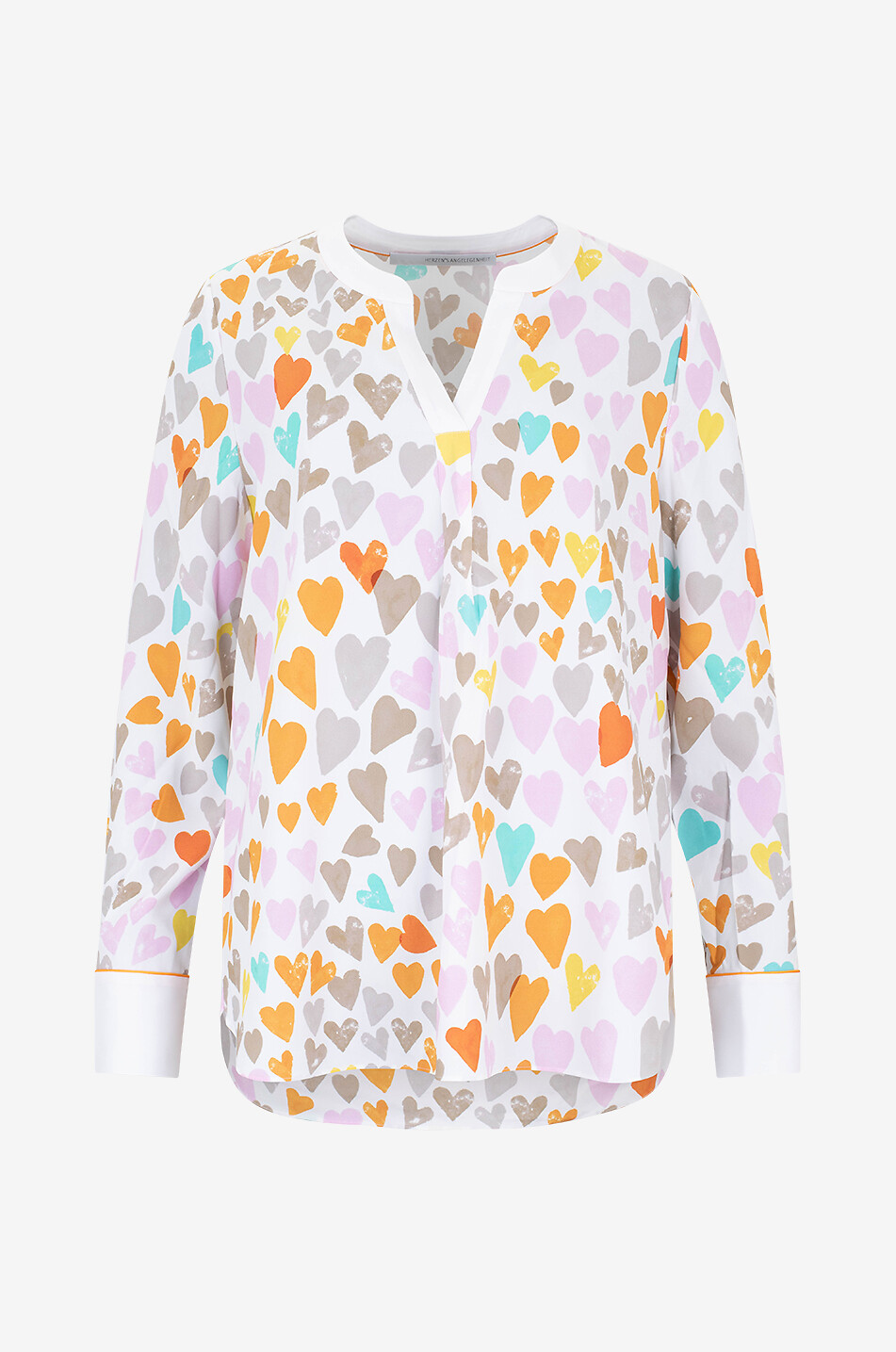 Blouse en soie à motifs coeurs