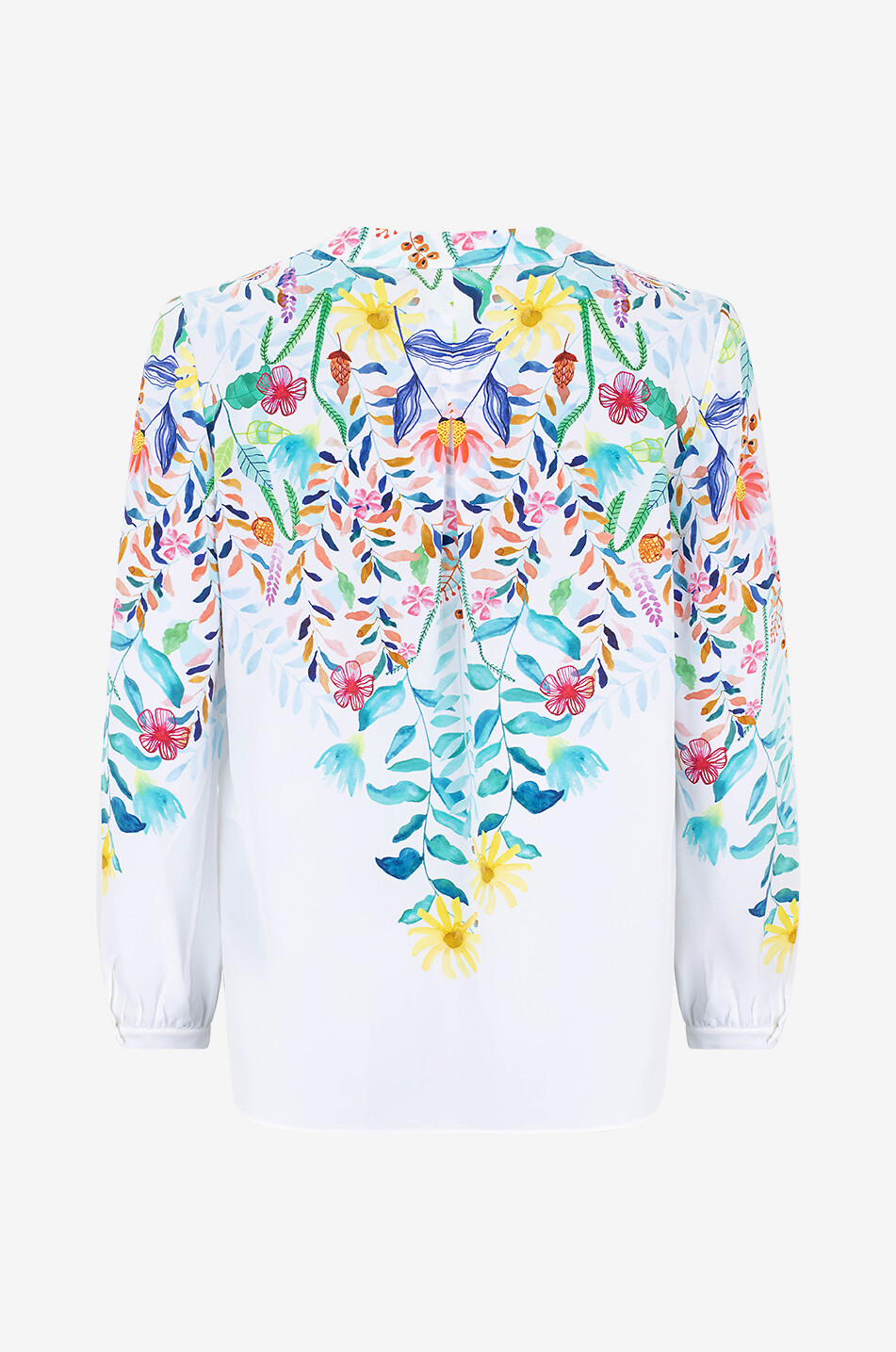 Blouse à manches longues en soie imprimée fleurs