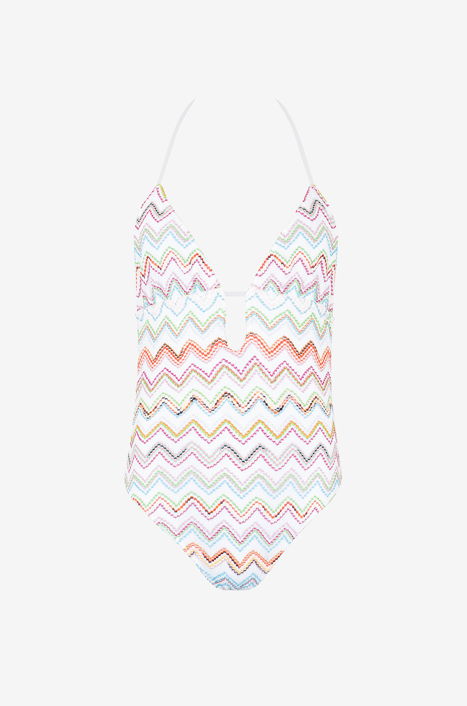MISSONI Maillot de bain une pièce en maille zigzag à encolure plongeante Femme MULTICOLORE 1
