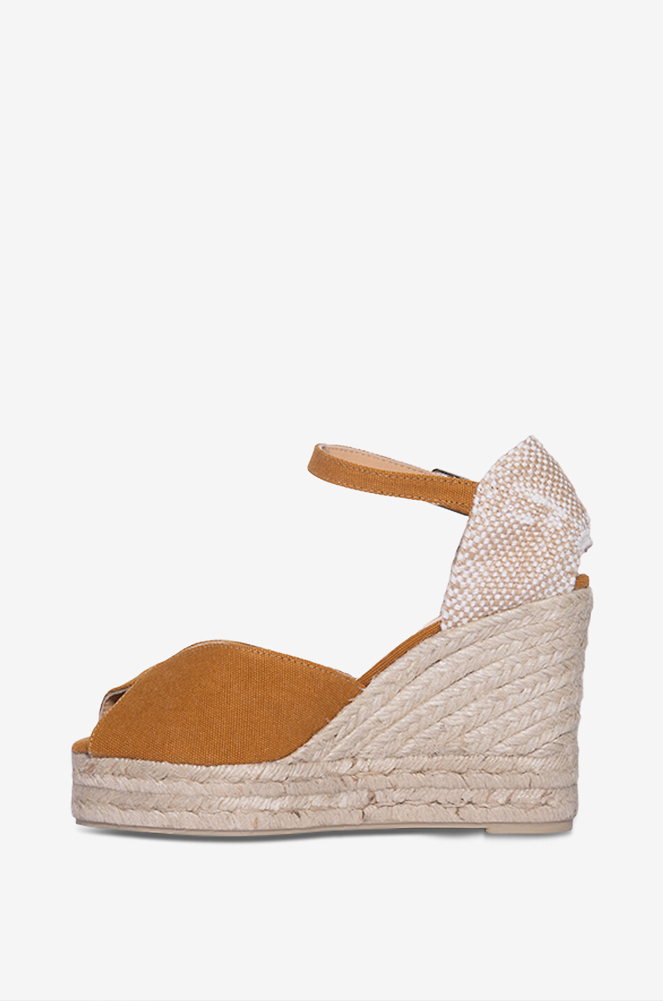 CASTANER Peeptoe-Espadrilles mit Keilabsatz aus Baumwolle Bianca Damen HELLBRAUN 3