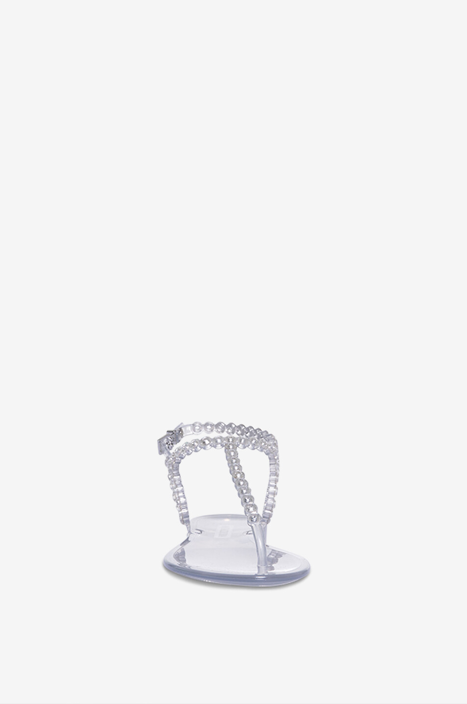 Almost Bare flat crystal adorned PVC sandals